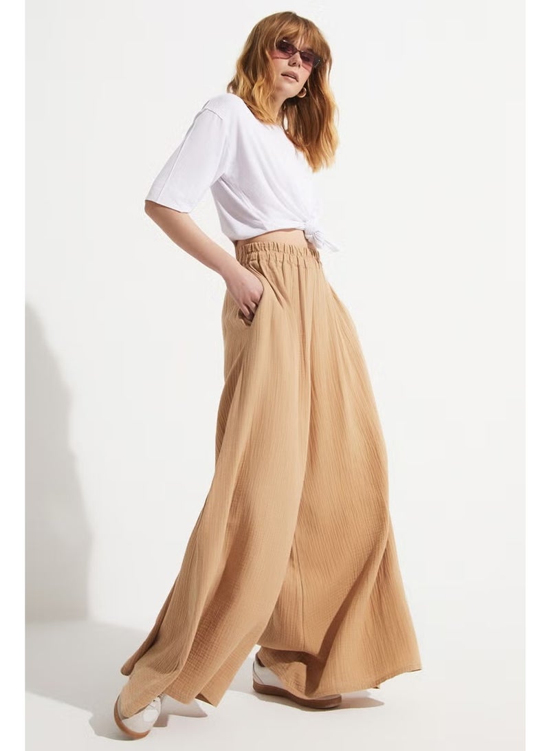 JUNE Elastic Waist Wide Trousers - Image 1